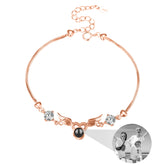 Personalized Photo name Projection Bracelet for Angle Wing Memory Bracelets