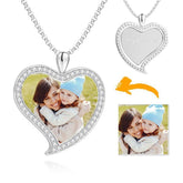 Custom Made Photo Necklace Pendant Hip Hop Heart-shaped Necklace Iced Out Cubic Zircon Jewelry