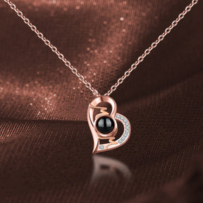 Collana con proiezione di cuore Ciondolo personalizzato con foto MOM