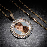 Grain Custom Photo Round Medallion Pendant Collana Gioielli hip-hop