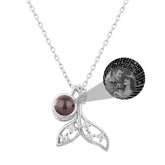 Fish Tail 925 Silver Custom Photo Name Projection Necklace