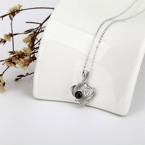 Customized Photo Projection Necklace Heart Pendant Necklace Love Memorial Jewelry