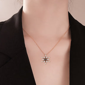 Snowflake Shaped Projection Necklace Photo Charming Jewelry Memorial Gifts