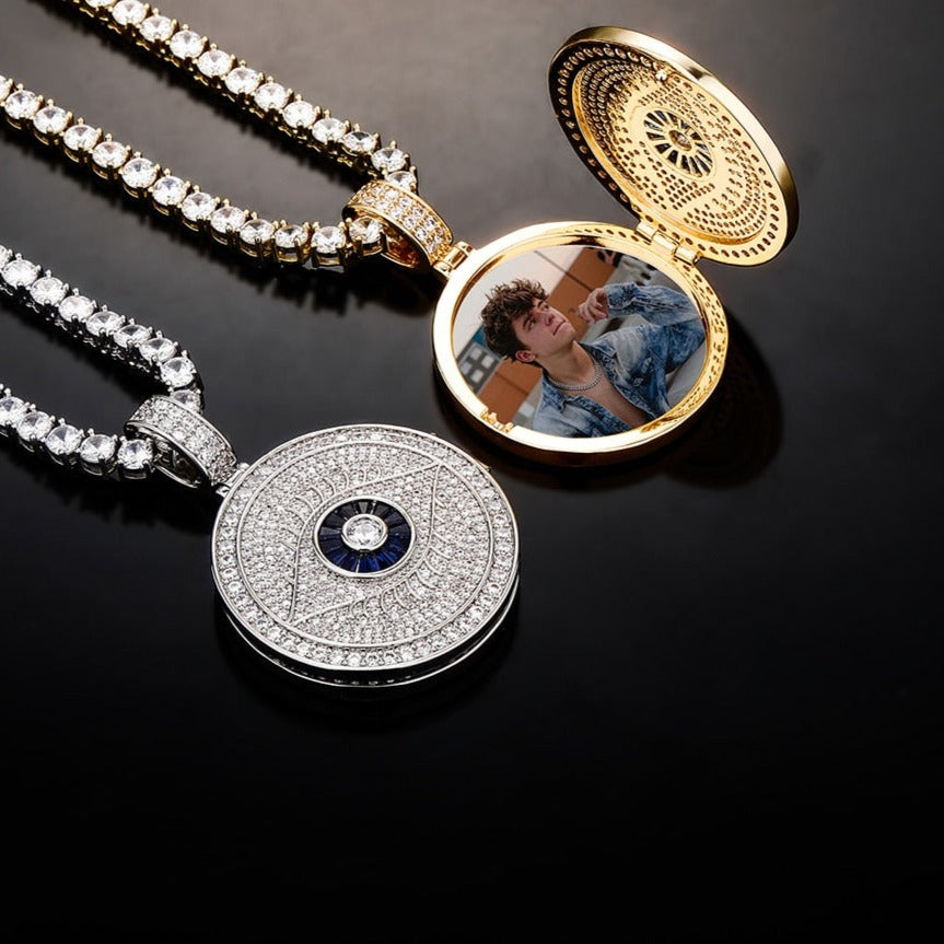 Hip Hop Foto Anhänger Halskette Iced Out CZ Anhänger Personalisierter Modeschmuck