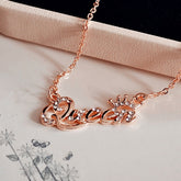 Luxury Gold-Color Queen Crown Chain Necklace Crystal Necklace Women Birthday Present Gifts