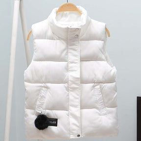 Women Vest Mandarin Collar Sleeveless Short Coat Women Plus Size 2021 Autumn Winter