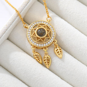 Dream catcher necklace hollow 100 language necklaces