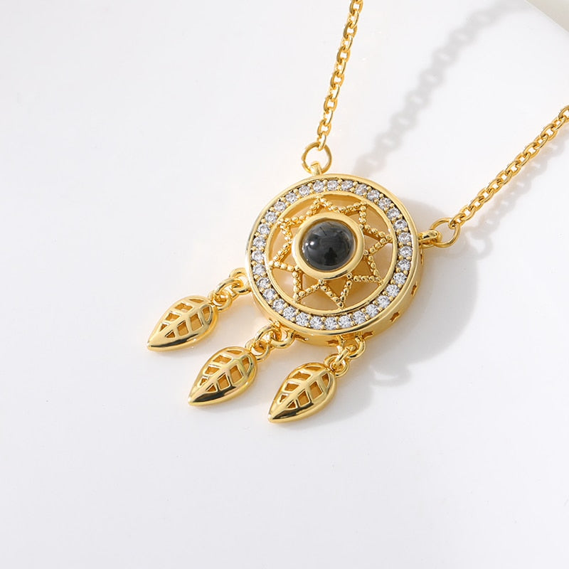 Dream catcher necklace hollow 100 language necklaces