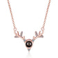 Collana 100 lingue d'amore Collana con pendente a proiezione per gioielli in cristallo da donna