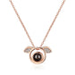Collana 100 lingue d'amore Collana con pendente a proiezione per gioielli in cristallo da donna