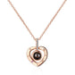 Collana 100 lingue d'amore Collana con pendente a proiezione per gioielli in cristallo da donna