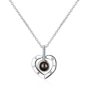 Collana 100 lingue d'amore Collana con pendente a proiezione per gioielli in cristallo da donna