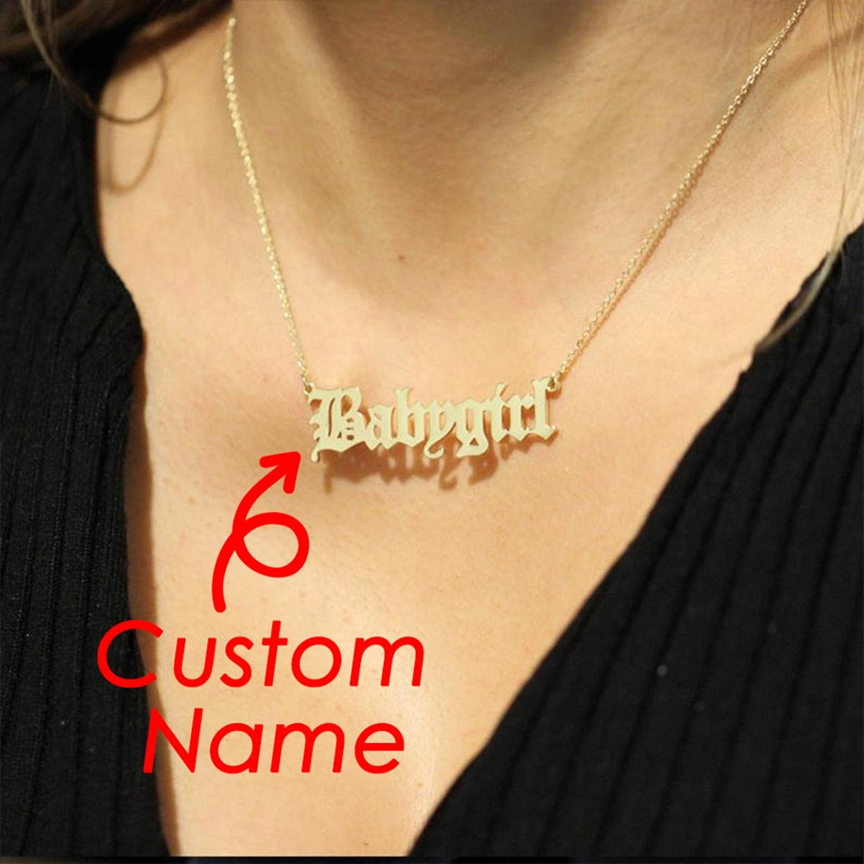 todayfashion Edelstahl-Anfangs-Namenskette, benutzerdefinierter, personalisierter Buchstabe, Choker-Halsketten-Anhänger, Namensschild