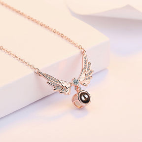 100 languages of love necklace Projection Pendant Necklace For Women Crystal Jewelry