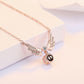 Collana 100 lingue d'amore Collana con pendente a proiezione per gioielli in cristallo da donna