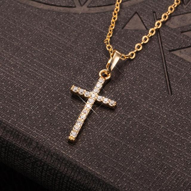 Cross Pendants Gold Black Color Crystal Jesus Cross Pendant Jesus necklace