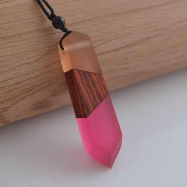 nowadaysfashion Vintage Men'Woman s Fashionable Wood Resin Necklace Pendant