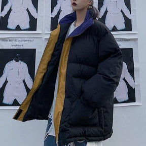 Giacca invernale Cappotto femminile Giacca a vento patchwork Donna Cerniera imbottita Capispalla Parka Streetwear spesso 