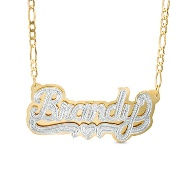 24k gold name plate necklace