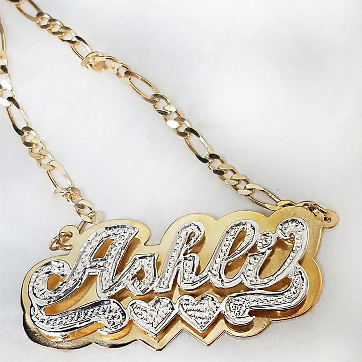 thick gold name necklace