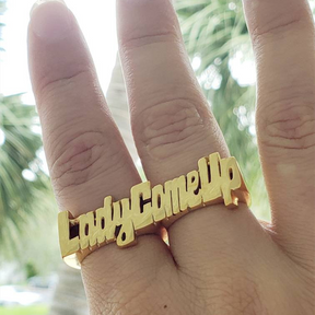 nowadaysfashion Custom Name Ring Gold Personality Hip Hop Ring Women Fashion Punk Letter Ring