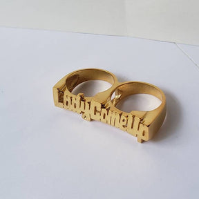 nowadaysfashion Custom Name Ring Gold Personality Hip Hop Ring Women Fashion Punk Letter Ring