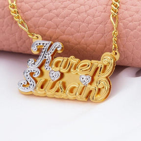 two name necklace 14k gold