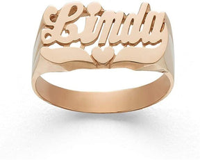 Personalized Carved Name Rings Initial Ring Name Rings Personalized 18K Gold-Plated Rings