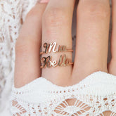 Customized 2 Name Ring for women Gold Personalized Letter