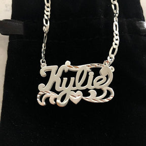 white gold name chain