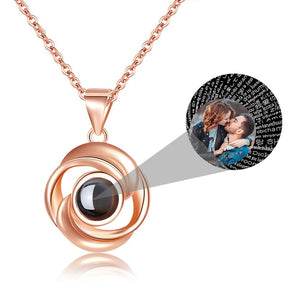 gold photo projection necklace