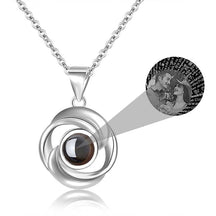 silver photo projection necklace