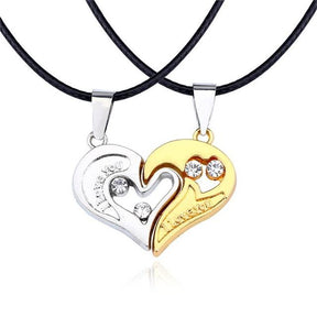 matching necklaces for couples necklaces I Love You Heart-shaped Pendant Choker For Women Gift 1 Pair