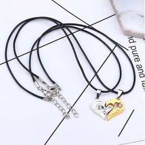 matching necklaces for couples necklaces I Love You Heart-shaped Pendant Choker For Women Gift 1 Pair