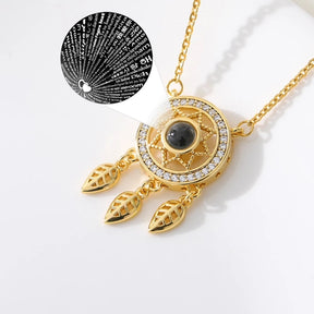 Dream catcher necklace hollow 100 language necklaces