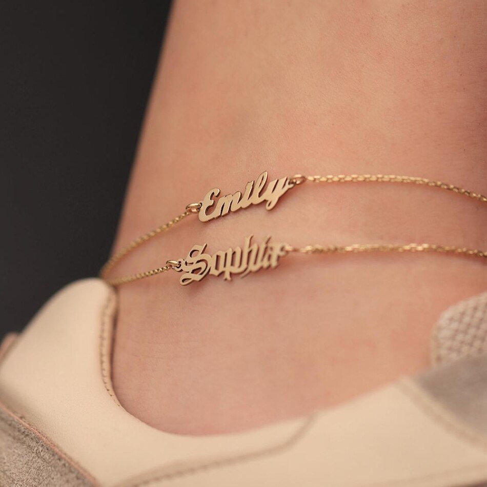 nowadaysfashion Customized Name Anklet for women Gold Personalized Letter