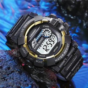 Men Sport Watch High-end Silicone Strap Military Wrist Watch Calendar Waterproof Digital Watch