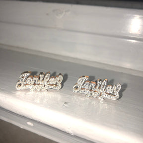 Personalized Name Earring For Women Stainless Steel Custom Gold Nameplate Stud Earring