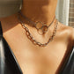 29 stylish Gold necklace on neck Gold chain Women's jewelry layered accesories