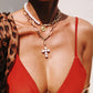 29 stylish Gold necklace on neck Gold chain Women's jewelry layered accesories