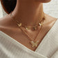 29 stylish Gold necklace on neck Gold chain Women's jewelry layered accesories