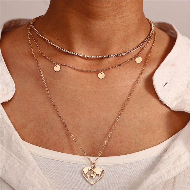29 stylish Gold necklace on neck Gold chain Women's jewelry layered accesories