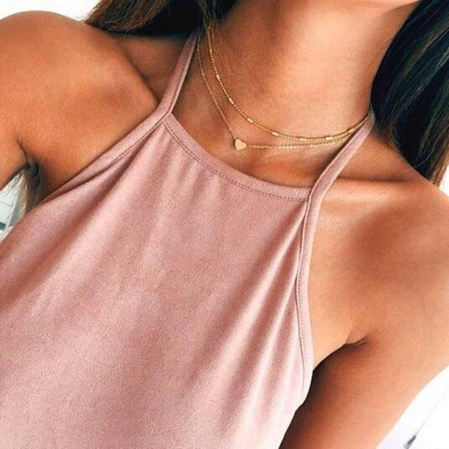 29 stylish Gold necklace on neck Gold chain Women's jewelry layered accesories