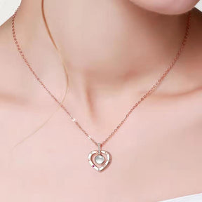 Collana 100 lingue d'amore Ciondolo a cuore Collana romantica con proiezione di memoria