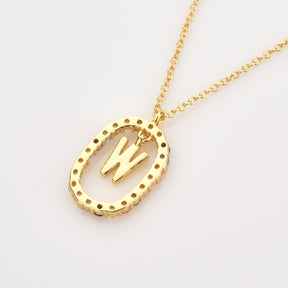 Sterling Silver Gold 26 Alphabet B J P Letters A M Initial Long Chain Necklace Summer Colorful Zircon Ovals