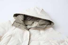 2021 Dicker Daunenmantel mit Kapuze Damen Winterjacke Baumwolle Lang Warm Gepolsterter Parka