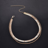 Fashion  V Sequins Chain Necklace Bib Party Double Layer Necklace