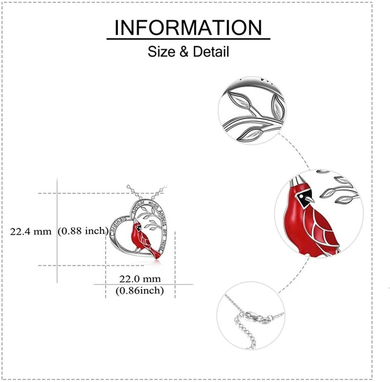 Red Parrot Bird Cardinals Appaiono Ciondolo Memoria di Qualcuno Regalo Gioielli