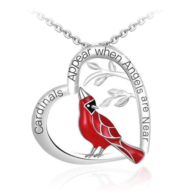 Red Parrot Bird Cardinals Appear Pendant Memory of Someone Gift Jewelry