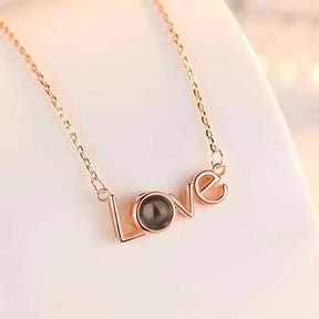 100 languages of love necklace Heart Pendant Wedding Romantic Memory Projection Necklace